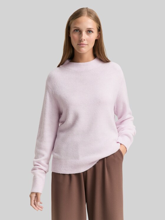 Cosy knitted jumper - lilac fog melange