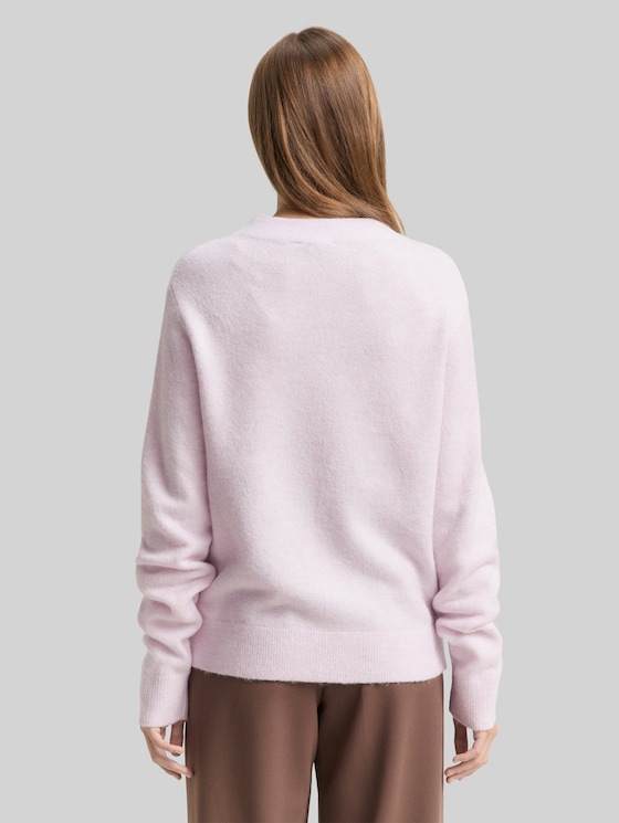 Cosy knitted jumper - lilac fog melange