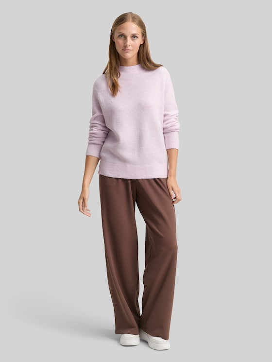 Cosy knitted jumper - lilac fog melange
