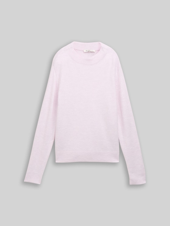 Cosy knitted jumper - lilac fog melange