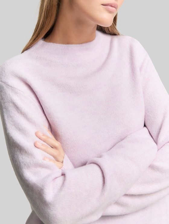 Cosy knitted jumper - lilac fog melange