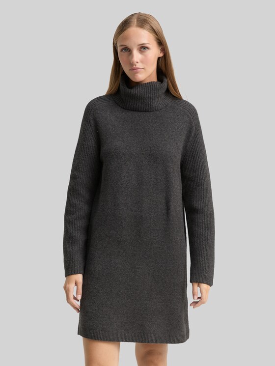 Mini dress with turtleneck - Shale Grey Melange
