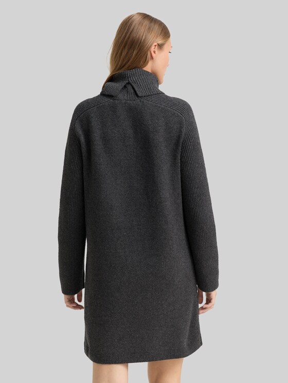 Mini dress with turtleneck - Shale Grey Melange