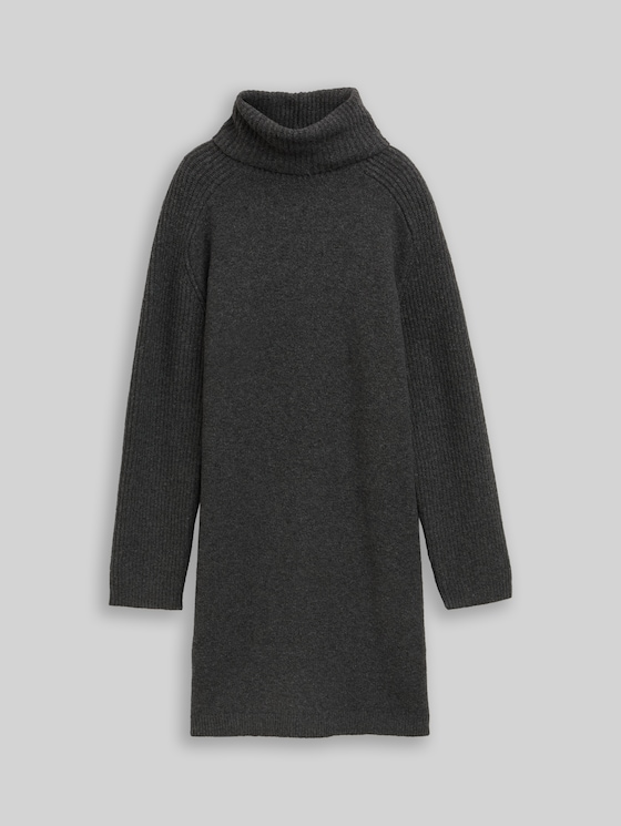 Mini dress with turtleneck - Shale Grey Melange