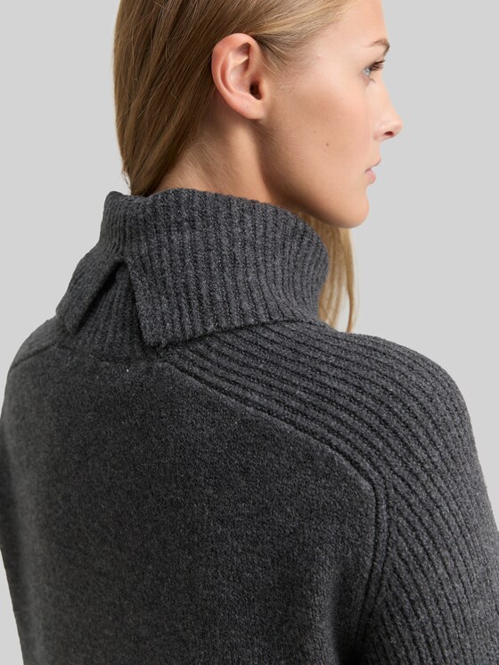 Mini dress with turtleneck - Shale Grey Melange