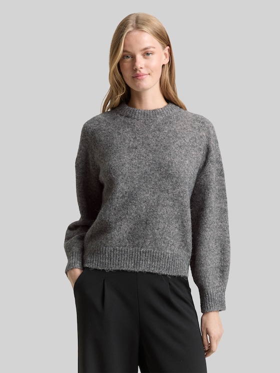 Oversized knitted jumper - Stormy Gray Melange