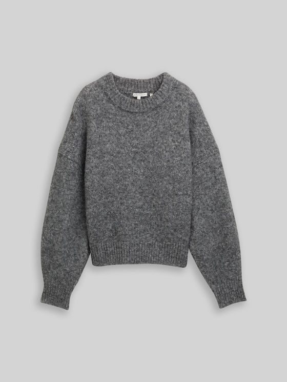 Oversized knitted jumper - Stormy Gray Melange