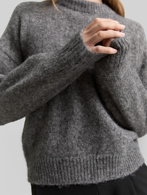 Oversized knitted jumper - Stormy Gray Melange