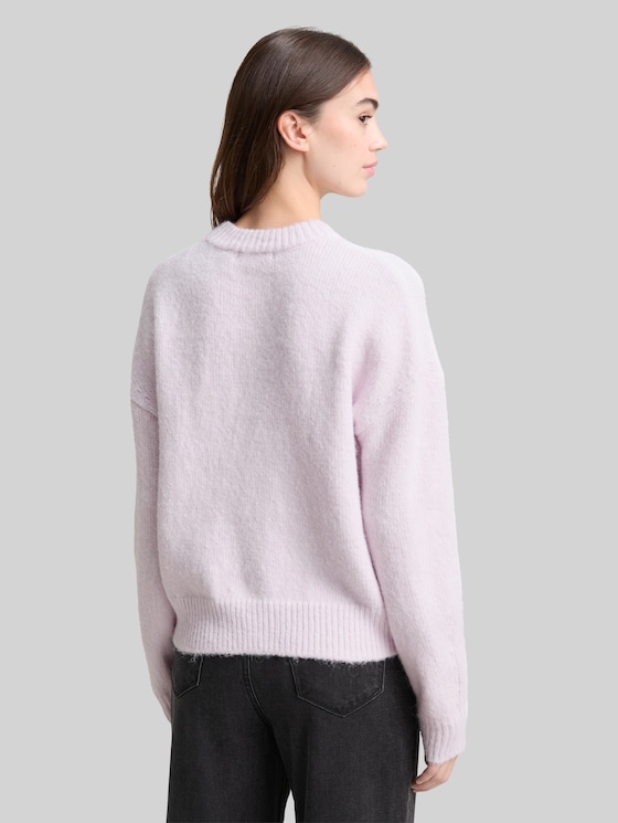 Oversized knitted jumper - lilac fog melange