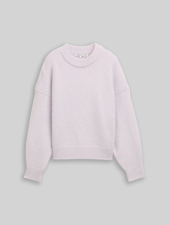 Oversized knitted jumper - lilac fog melange