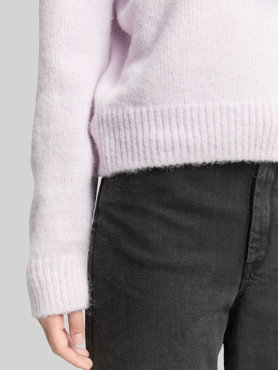 Oversized knitted jumper - lilac fog melange