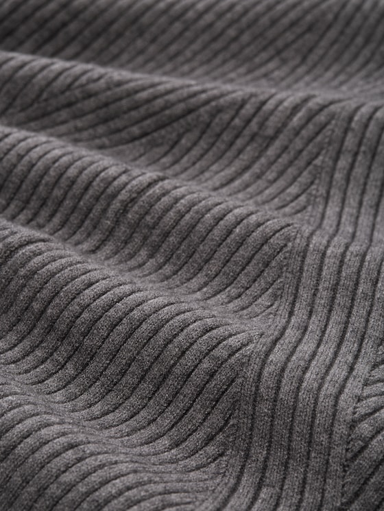 Fitted mini dress in ribbed knit - Stormy Gray Melange
