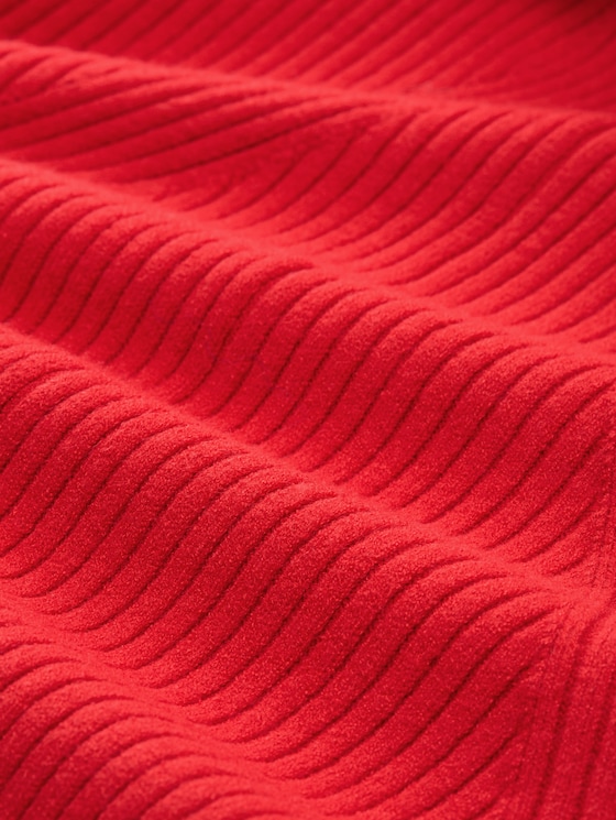 Fitted mini dress in ribbed knit - brilliant red