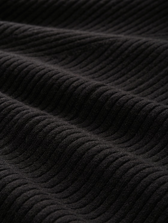 Fitted mini dress in ribbed knit - deep black