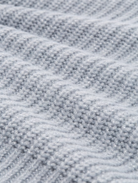 Relaxed fit knitted jumper with glitter effect - Cement Grey Mélange