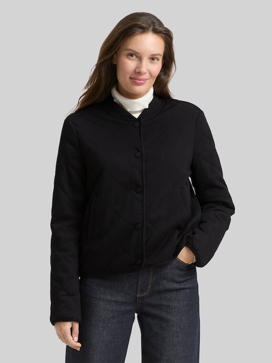 Quilted jacket with glitter effect - structure with lurex