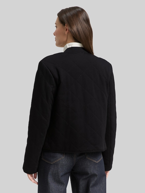 Quilted jacket with glitter effect - structure with lurex