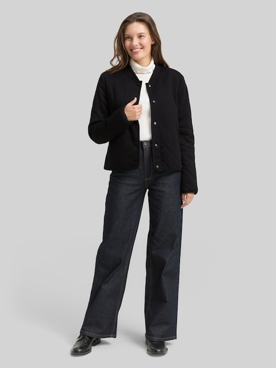 Quilted jacket with glitter effect - structure with lurex