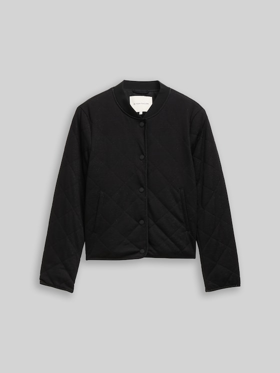 Quilted jacket with glitter effect - structure with lurex