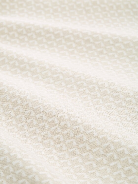 Loose fit jacquard knit jumper - mini argyle on beige melange