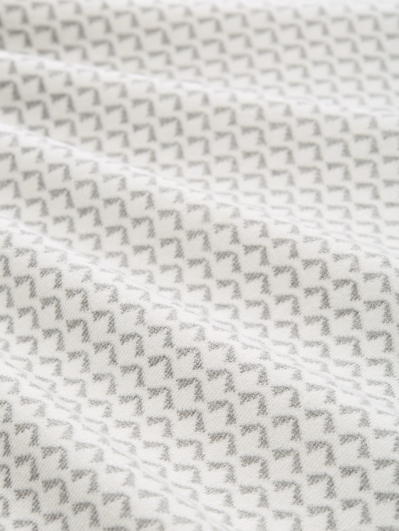 Loose fit jacquard knit jumper - mini argyle on grey melange