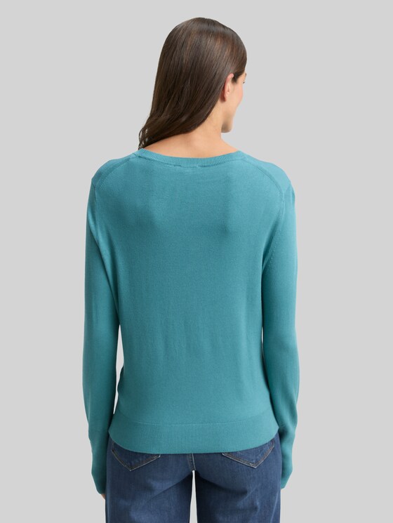 Knitted jumper with button detailing - tropical teal