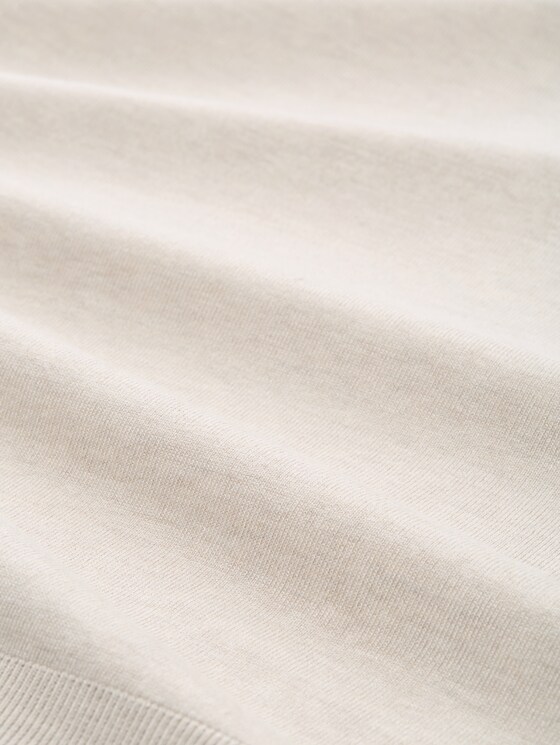 Knitted jumper with button detailing - sand stone beige melange