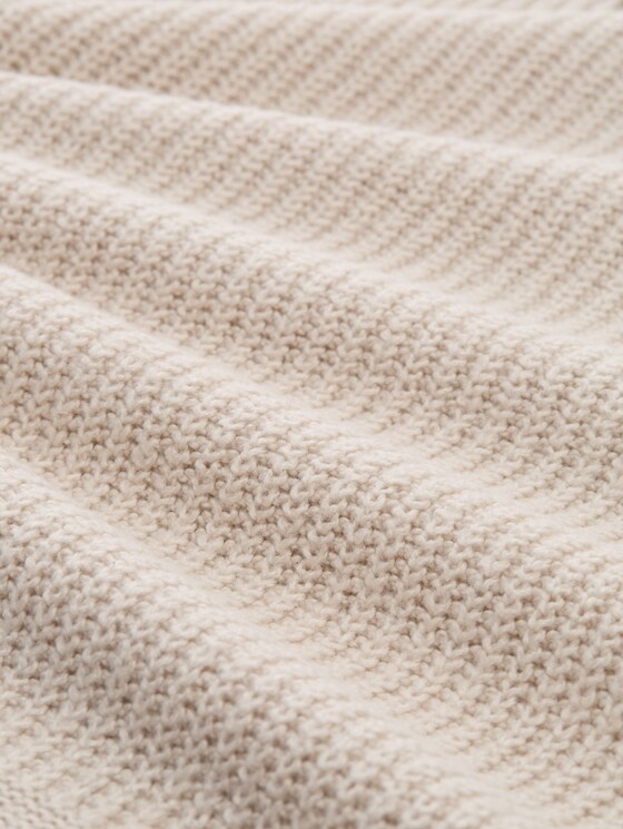 Loose-fit turtleneck jumper - sand stone beige melange