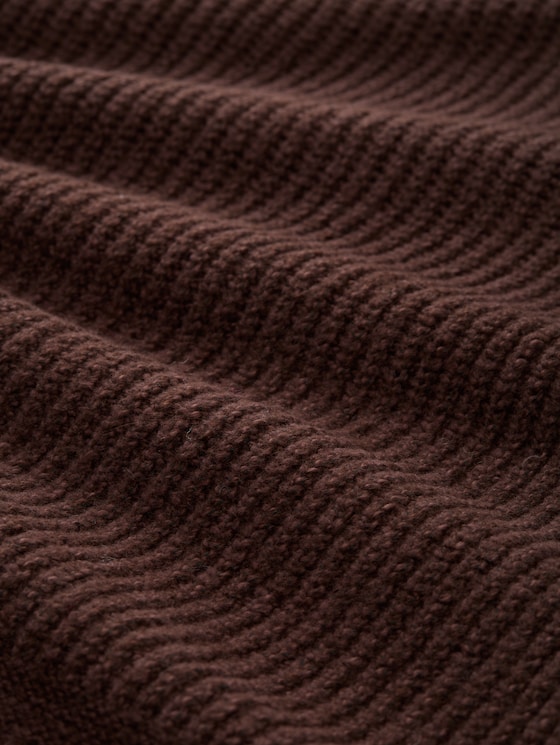 Loose-fit turtleneck jumper - dark pecan brown melange