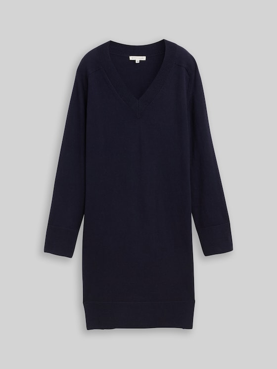 Knitted dress with cashmere blend - Knitted Navy Melange