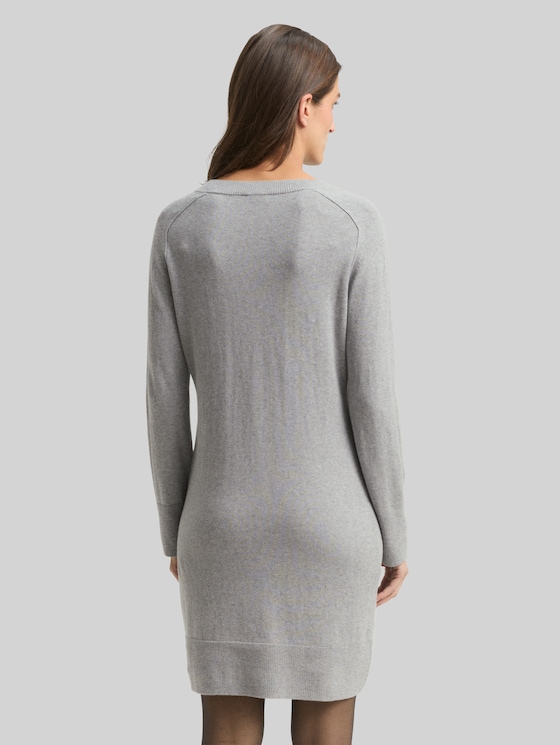 Knitted dress with cashmere blend - medium silver grey melange