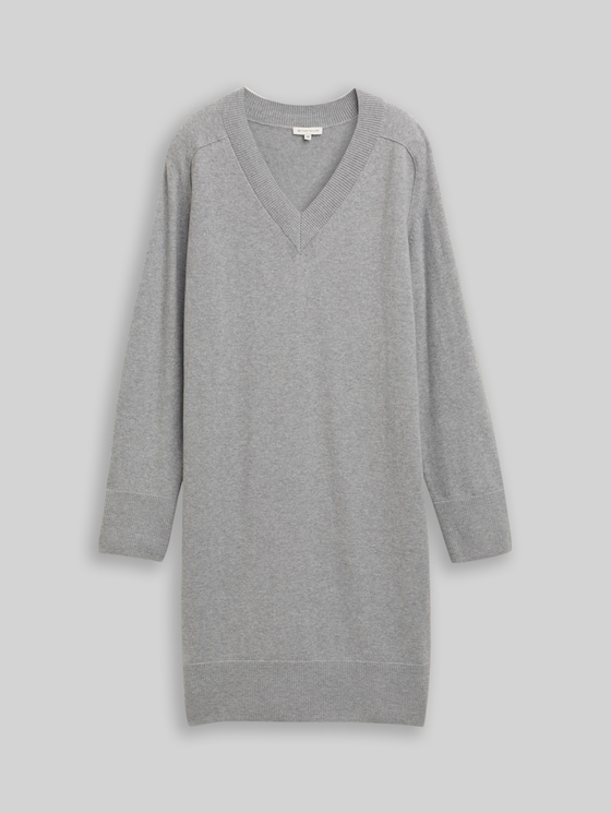 Knitted dress with cashmere blend - medium silver grey melange