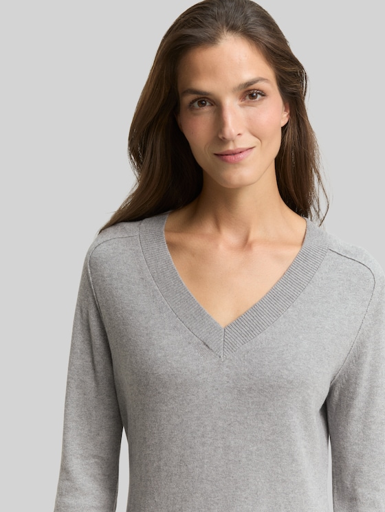 Knitted dress with cashmere blend - medium silver grey melange