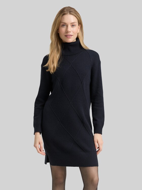 Loose fit knitted dress - sky captain blue