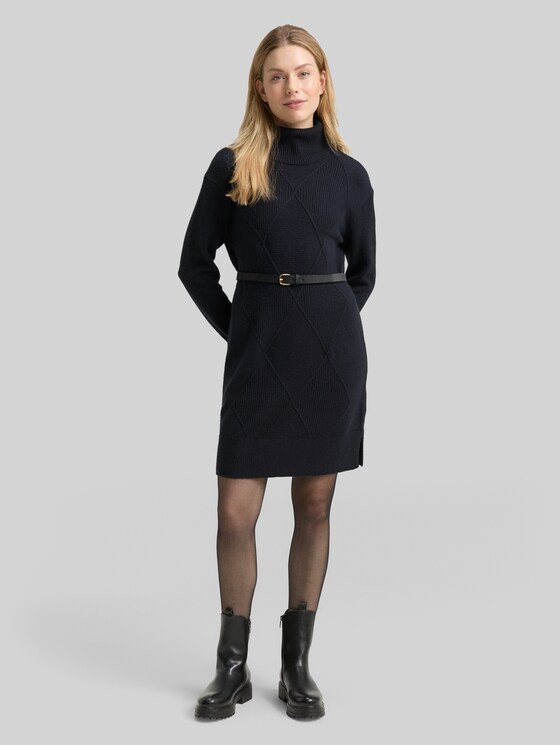 Loose fit knitted dress - sky captain blue