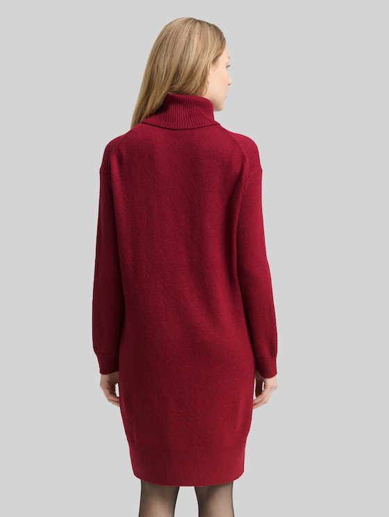 Loose fit knitted dress - rumba red melange