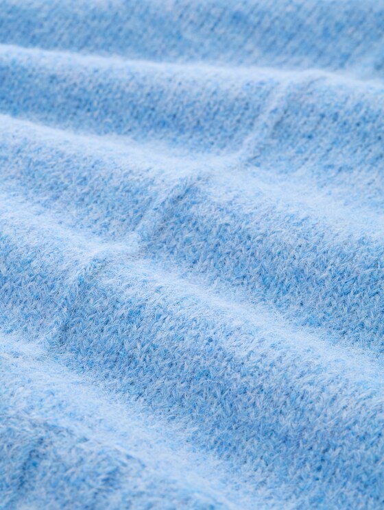 Oversized knitted jumper with wool content - light fjord blue melange