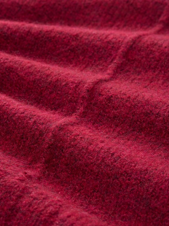 Oversized knitted jumper with wool content - rumba red melange