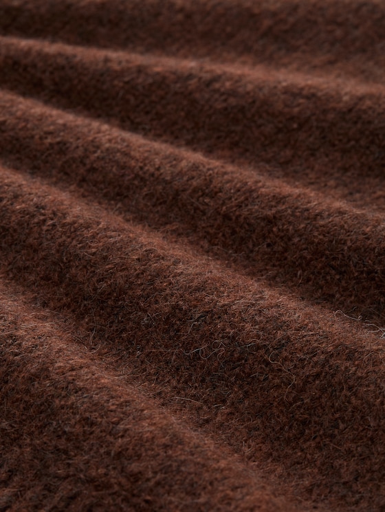 Oversized cardigan with wool content - dark pecan brown melange