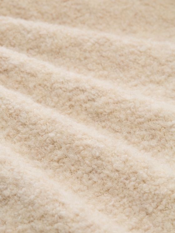 Bouclé cardigan with wool blend - sand stone beige melange