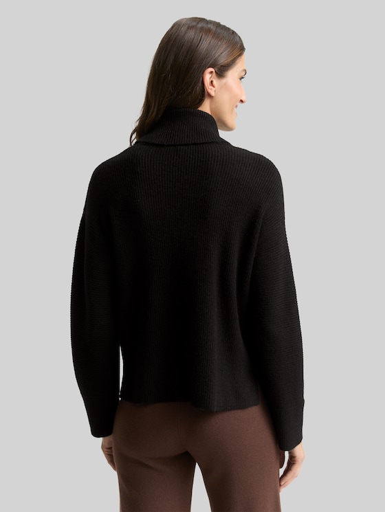Oversized turtleneck jumper - deep black