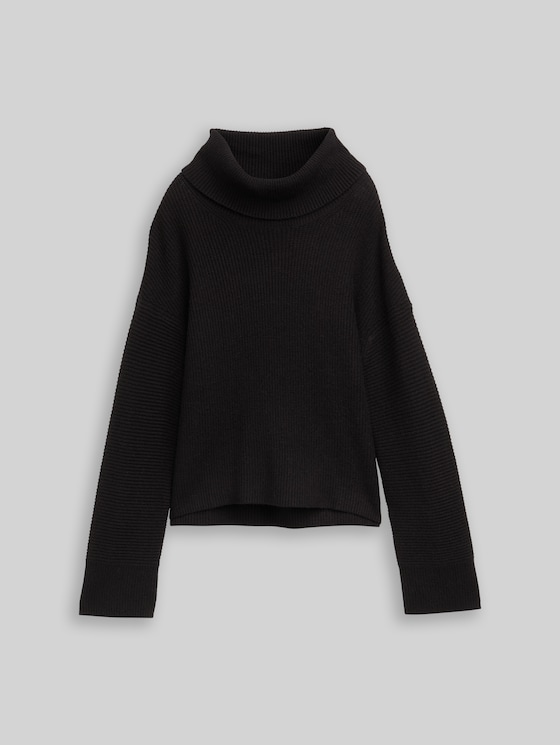 Oversized turtleneck jumper - deep black
