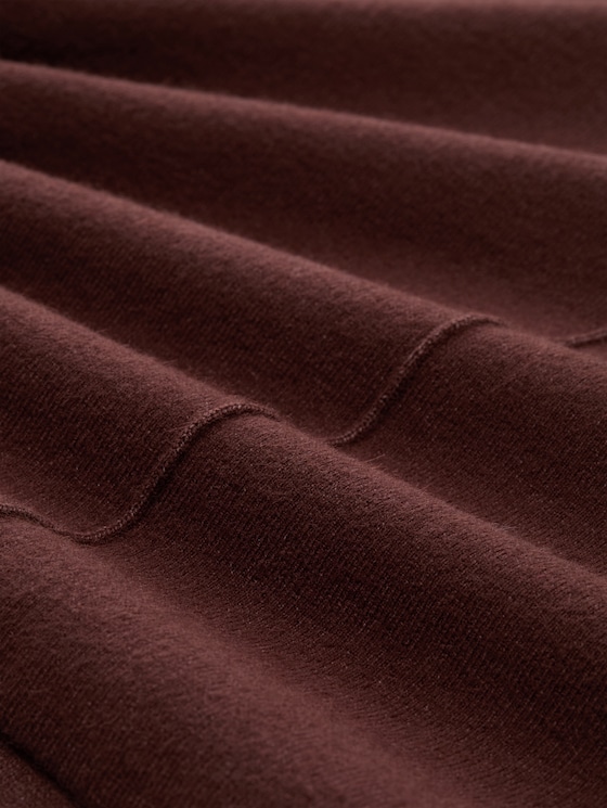 Cropped knitted jumper with stand-up collar - dark pecan brown melange