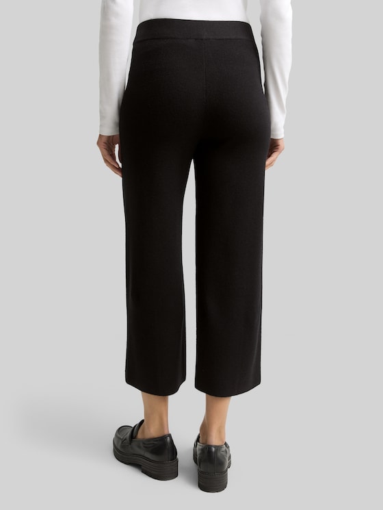 Culotte knit trousers - deep black