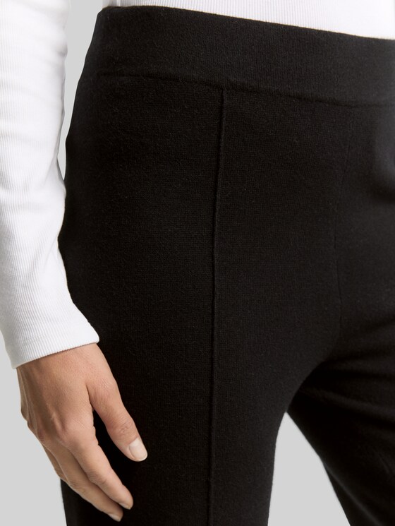 Culotte knit trousers - deep black
