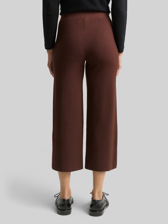 Culotte knit trousers - dark pecan brown melange