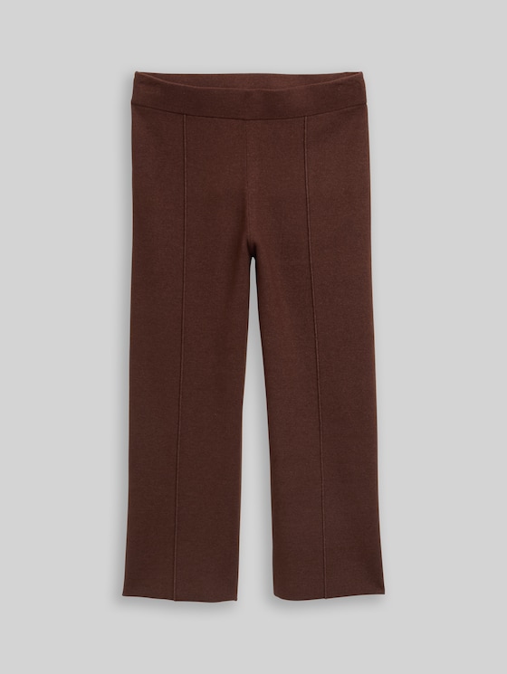 Culotte knit trousers - dark pecan brown melange