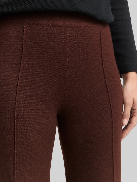 Culotte knit trousers - dark pecan brown melange