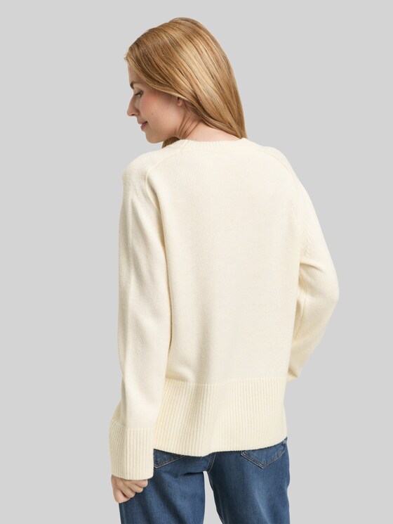 Loose-fit knitted jumper - Whisper White