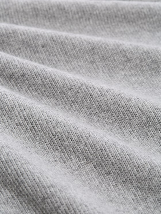 Loose-fit knitted jumper - medium silver grey melange